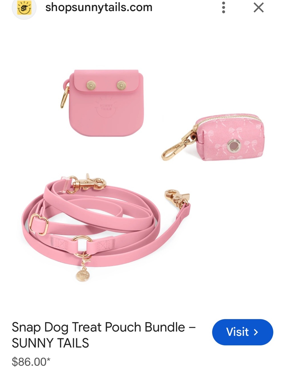 SUNNY TAILS Snap Dog Treat Pouch Bundle COLOR: Perfect Pink new